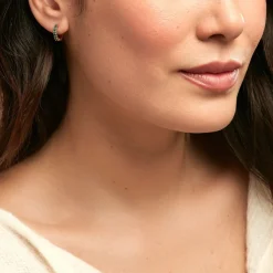 Histoire d'Or Créoles Marty Plaqué Or Jaune Spinelle Synthétique