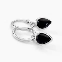 Histoire d'Or Créoles Mentissa Argent Blanc Agate