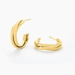 Histoire d'Or Créoles Myriane Acier Doré