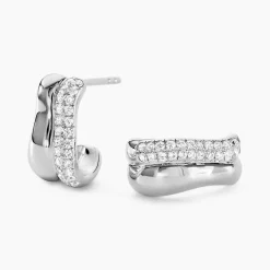 Histoire d'Or Créoles Nandie Argent Blanc Oxyde De Zirconium