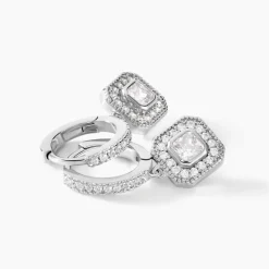 Histoire d'Or Créoles Ninette Argent Blanc Oxyde De Zirconium