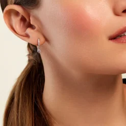 Histoire d'Or Créoles Ninette Argent Blanc Oxyde De Zirconium