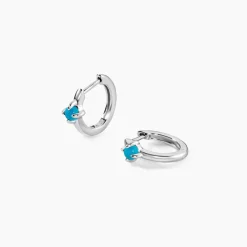 Histoire d'Or Créoles Ocean Argent Blanc Turquoise
