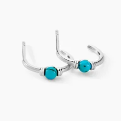 Histoire d'Or Créoles Ocean Argent Blanc Turquoise