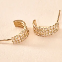 Histoire d'Or Créoles Oiva Or Jaune Oxyde De Zirconium