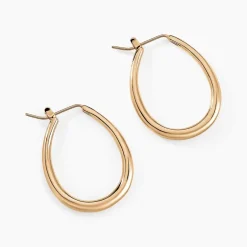 Histoire d'Or Créoles Olivia Ovale Plaqué Or Jaune