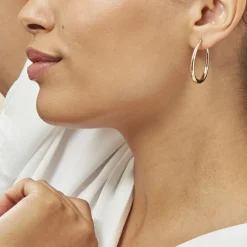 Histoire d'Or Créoles Olivia Ovale Plaqué Or Jaune