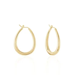 Histoire d'Or Créoles Olivia Ovale Plaqué Or Jaune