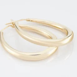 Histoire d'Or Créoles Olivia Ovale Plaqué Or Jaune