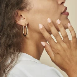 Histoire d'Or Créoles Olivia Ovale Plaqué Or Jaune