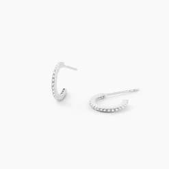 Histoire d'Or Créoles Or Blanc Brodie Oxyde De Zirconium