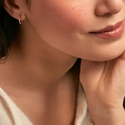 Histoire d'Or Créoles Or Blanc Brodie Oxyde De Zirconium