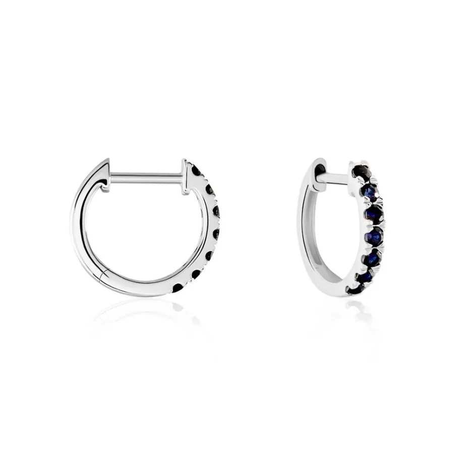 Histoire d'Or Créoles Or Blanc Killian Saphir