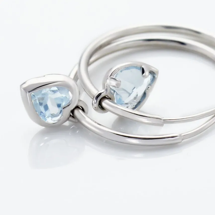 Créoles Or Blanc Topaze Azur-Histoire d'Or Best