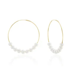 Histoire d'Or Créoles Or Jaune Alondra Perles De Culture