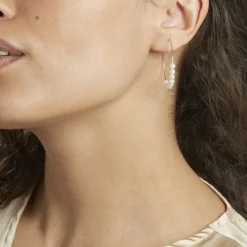 Histoire d'Or Créoles Or Jaune Alondra Perles De Culture