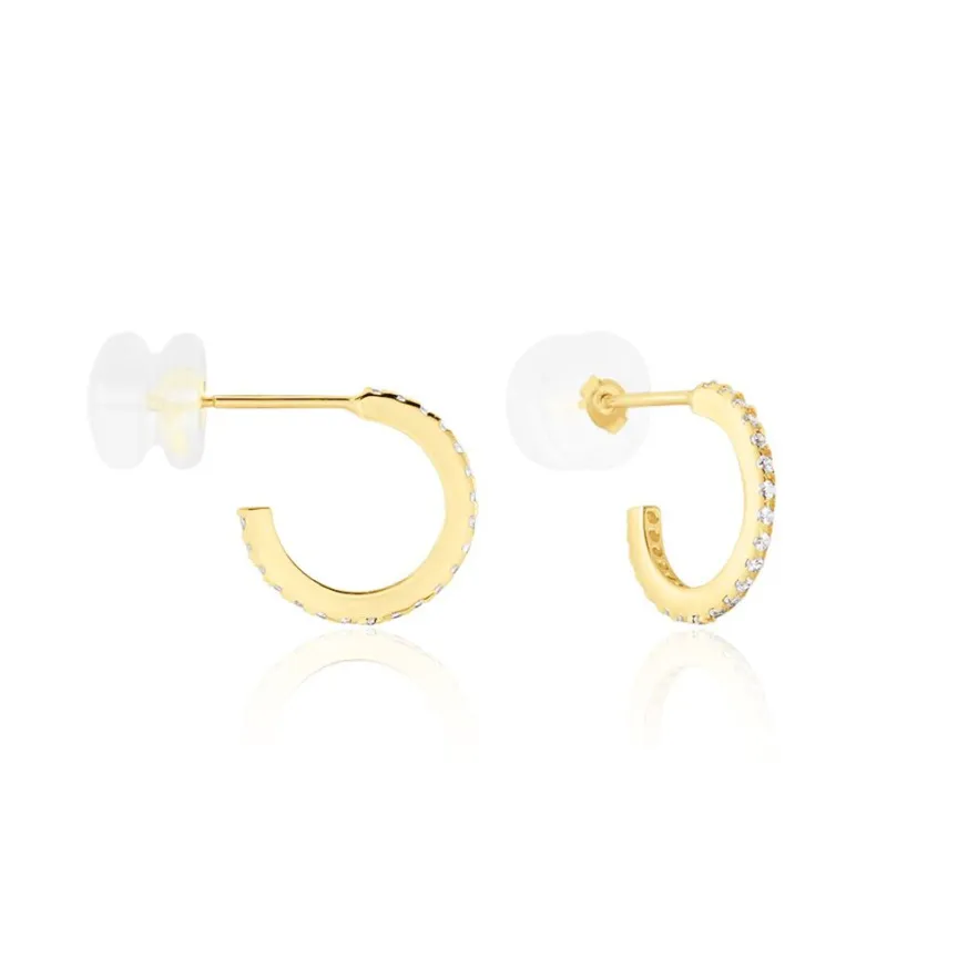 Créoles Or Jaune Brodie Oxyde De Zirconium-Histoire d'Or Best