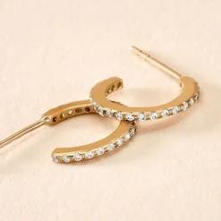 Créoles Or Jaune Brodie Oxyde De Zirconium-Histoire d'Or Best