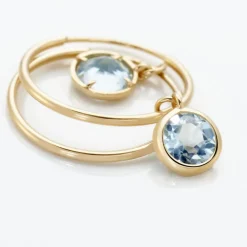 Histoire d'Or Créoles Or Jaune Topaze Azur