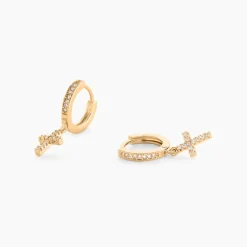 Histoire d'Or Créoles Plaqué Or Jaune Jenny Oxydes De Zirconium