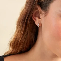 Histoire d'Or Créoles Robine Argent Blanc Oxyde De Zirconium