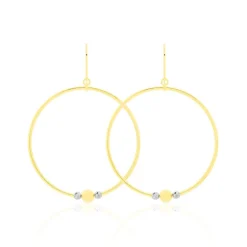 Histoire d'Or Créoles Rosa Billes Diamantees Or Jaune