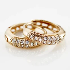 Histoire d'Or Créoles Sahar Plaqué Or Jaune Oxyde De Zirconium