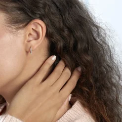 Histoire d'Or Créoles Sandrine Or Rose Strass