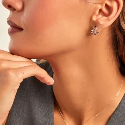 Histoire d'Or Créoles Soleïa Argent Blanc Oxyde De Zirconium