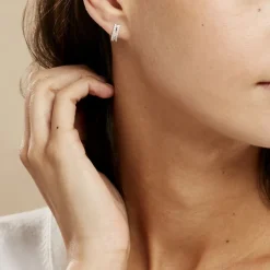 Histoire d'Or Créoles Sophie Rondes Argent Blanc Oxyde De Zirconium