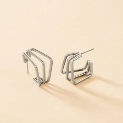 Histoire d'Or Créoles Stormie Acier Blanc