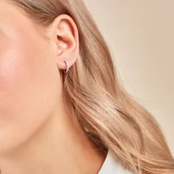 Histoire d'Or Créoles Taranis Or Blanc Diamant Synthétique