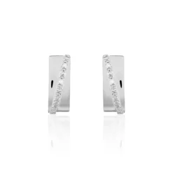 Histoire d'Or Créoles Timira Rondes Or Blanc Diamant