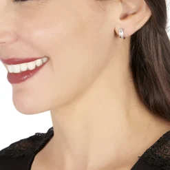 Histoire d'Or Créoles Timira Rondes Or Blanc Diamant