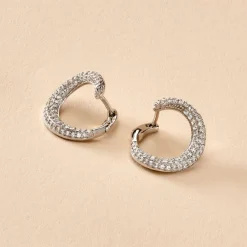 Histoire d'Or Créoles Uwe Argent Blanc Oxyde De Zirconium