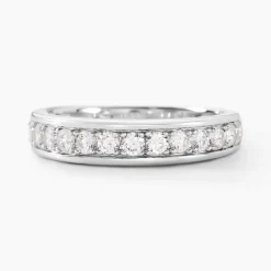 Histoire d'Or Demi Alliance Heket Argent Blanc Oxyde De Zirconium