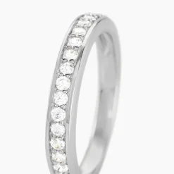 Histoire d'Or Demi Alliance Heket Argent Blanc Oxyde De Zirconium