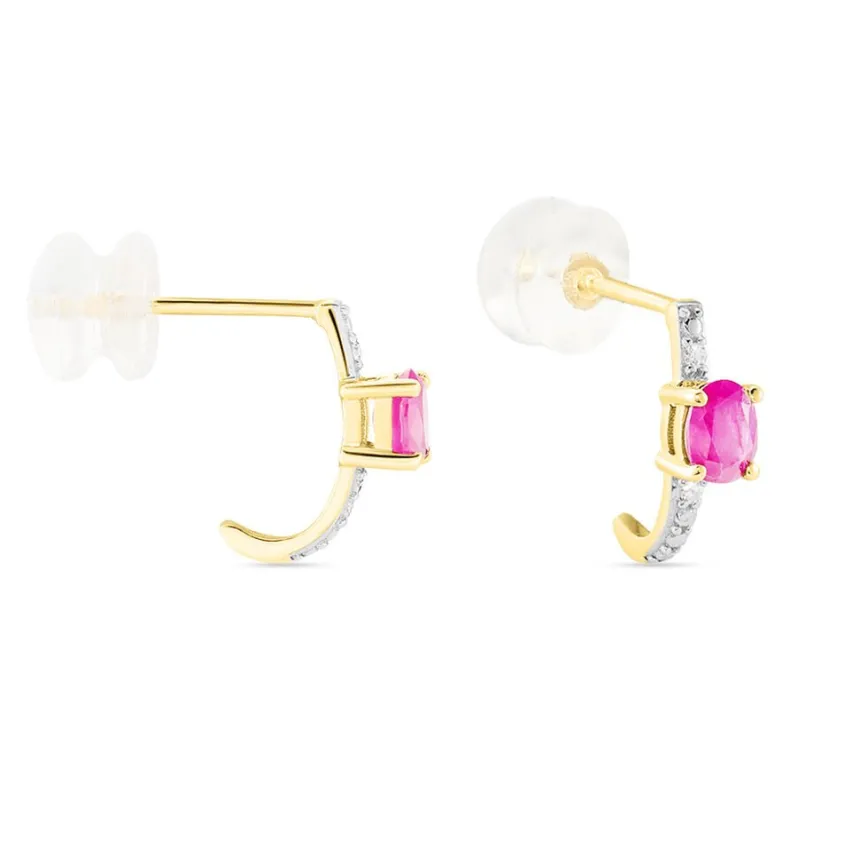 Demi Créoles Barrett Diamant-Histoire d'Or Sale