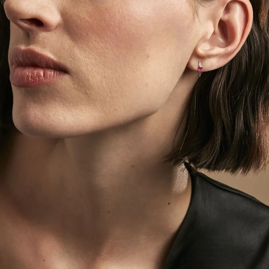 Demi Créoles Barrett Diamant-Histoire d'Or Sale