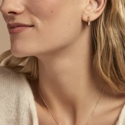 Histoire d'Or Demi Créoles Eldi Argent Blanc Oxyde De Zirconium