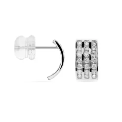 Histoire d'Or Demi Créoles Or Blanc Jacobea Oxyde De Zirconium