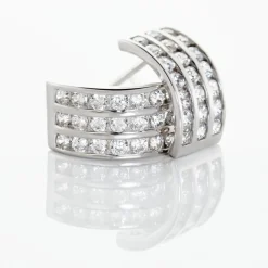 Histoire d'Or Demi Créoles Or Blanc Jacobea Oxyde De Zirconium