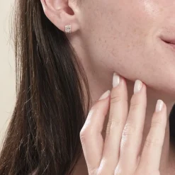 Histoire d'Or Demi Créoles Or Jaune Jacobea Oxyde De Zirconium