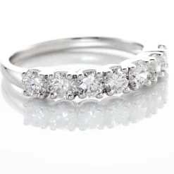 Histoire d'Or Demi-alliance Eloisa Or Blanc Diamants Synthétique