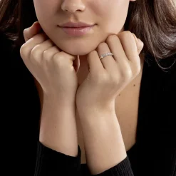 Histoire d'Or Demi-alliance Eloisa Or Blanc Diamants Synthétique