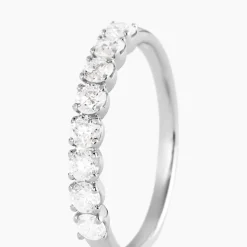 Histoire d'Or Demi-alliance Or Blanc  Eloisa Diamant Synthetique