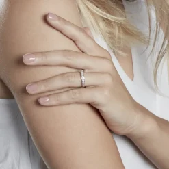 Histoire d'Or Demi-alliance Or Blanc  Valentine Diamant Synthetique