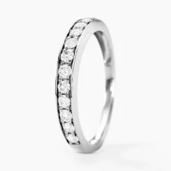 Histoire d'Or Demi-alliance Or Blanc  Valentine Diamant Synthetique