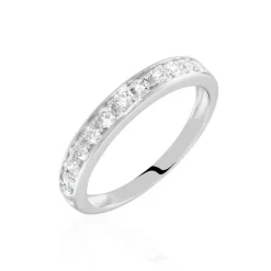 Histoire d'Or Demi-alliance Or Blanc  Valentine Diamant Synthetique