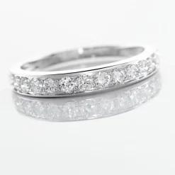 Histoire d'Or Demi-alliance Or Blanc  Valentine Diamant Synthetique